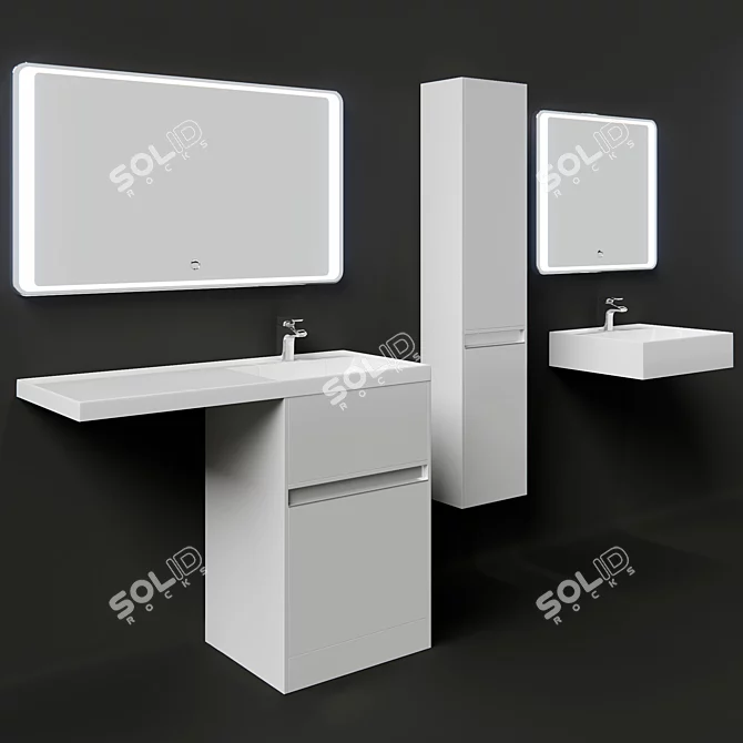 Aquaton Londry Bathroom Furniture Set 3D model image 6