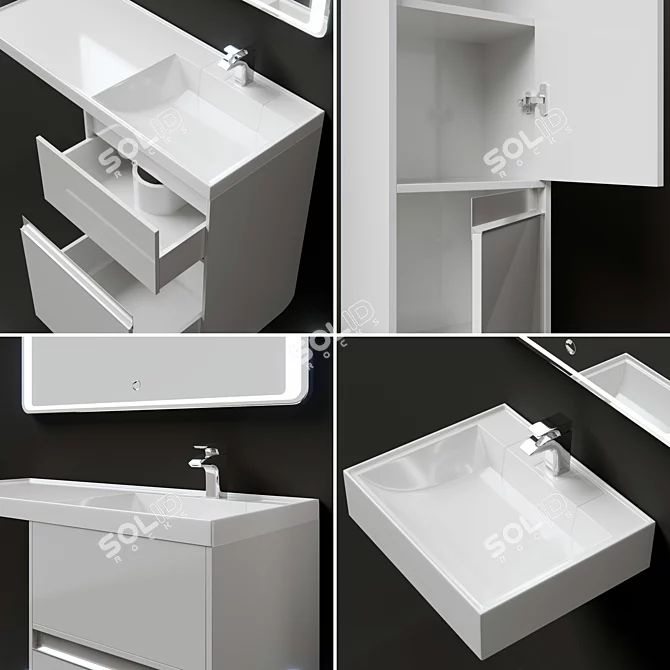 Aquaton Londry Bathroom Furniture Set 3D model image 7