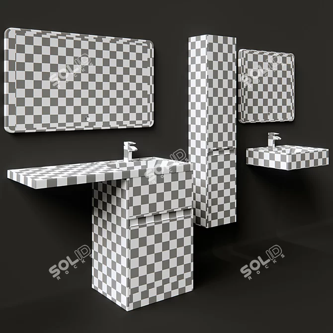 Aquaton Londry Bathroom Furniture Set 3D model image 8