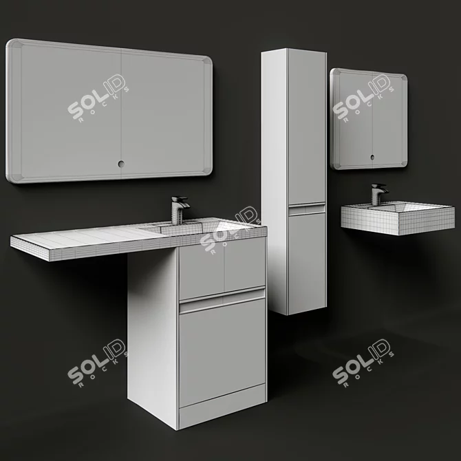 Aquaton Londry Bathroom Furniture Set 3D model image 9