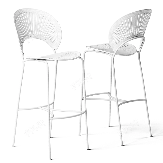 Sleek Trinidad Bar Stool 3D model image 4
