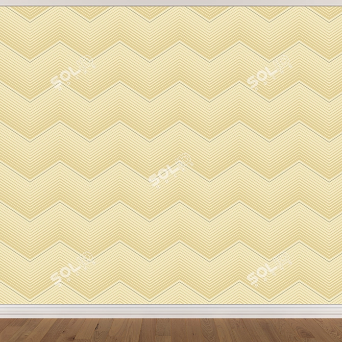 Seamless Wallpaper Set: Three Colors 3D model image 2