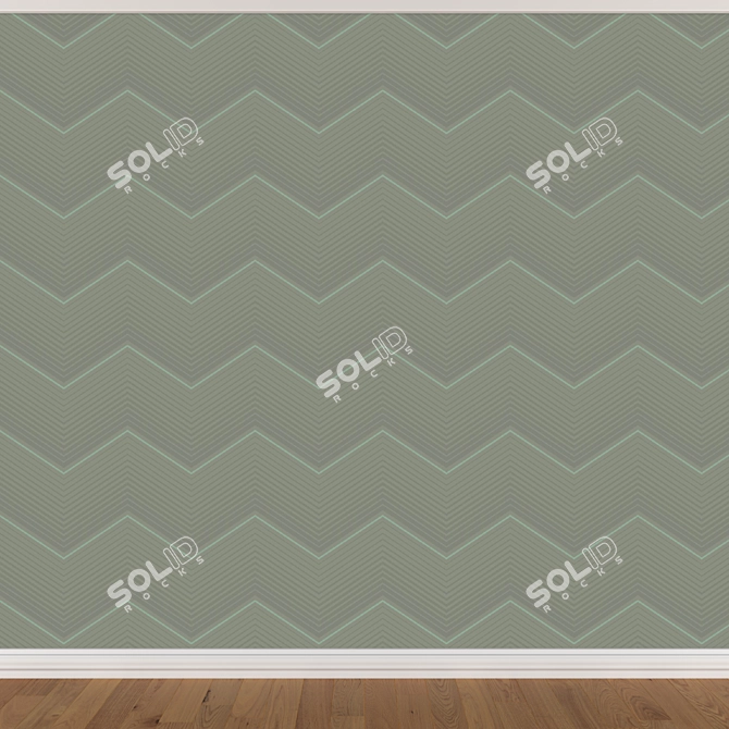 Seamless Wallpaper Set: Three Colors 3D model image 3