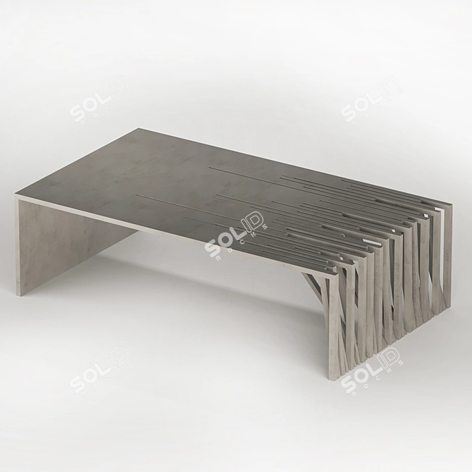 Sunset Shadows Wooden Coffee Table 3D model image 2