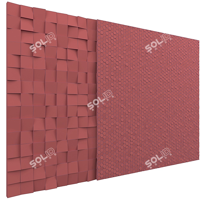 Palladium Brass Copper Gold 3D Wall Tiles 3D model image 8
