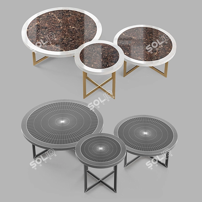 Luxury Marble Cocktail Tables By Hurtado 3D model image 2