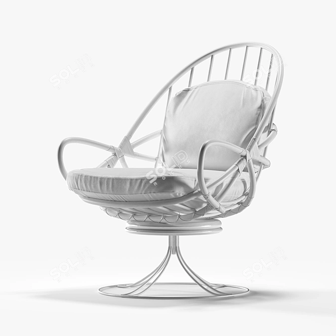 Elegant Bamboo Armchair: Twist by Marco Corti 3D model image 1