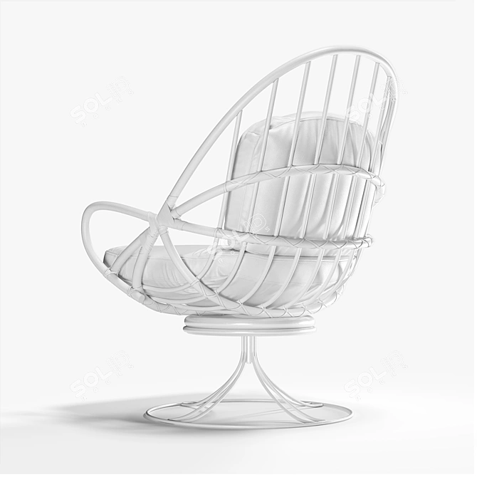 Elegant Bamboo Armchair: Twist by Marco Corti 3D model image 2