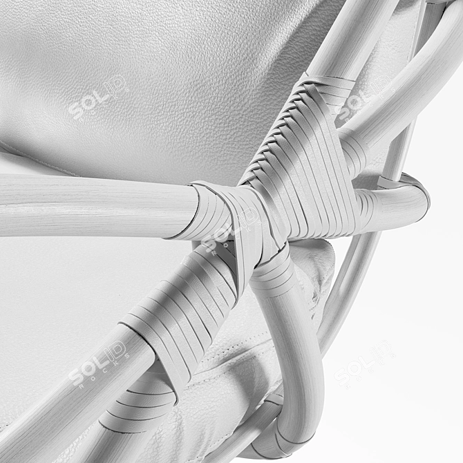 Elegant Bamboo Armchair: Twist by Marco Corti 3D model image 3