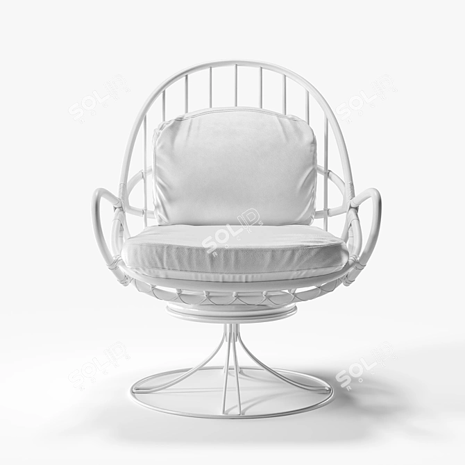 Elegant Bamboo Armchair: Twist by Marco Corti 3D model image 4