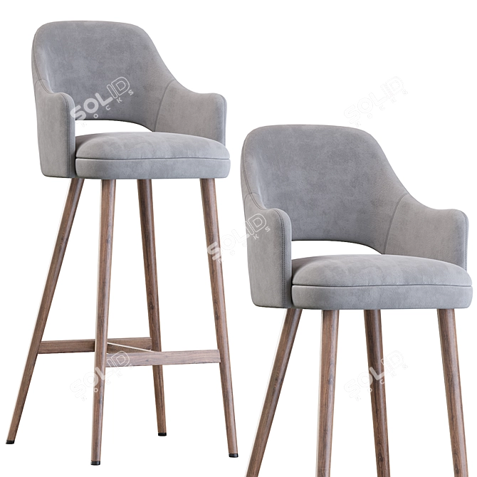 Modern Comfort: Costanza Barstool 3D model image 4