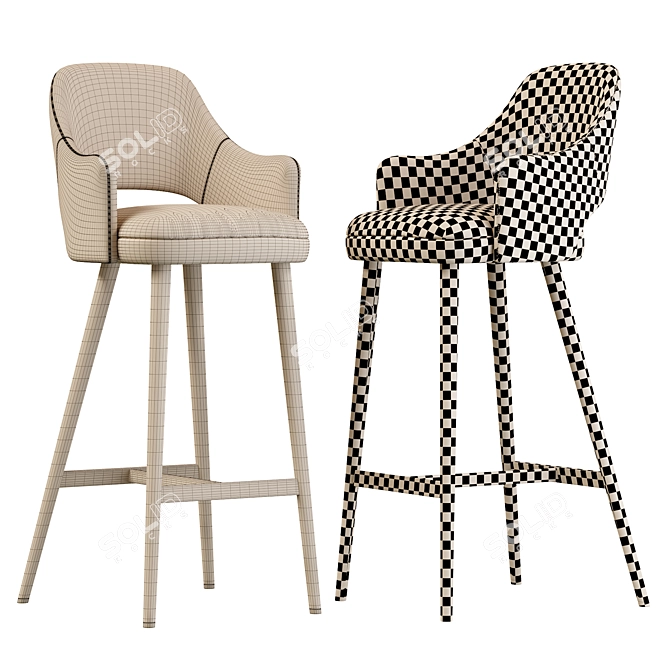 Modern Comfort: Costanza Barstool 3D model image 5