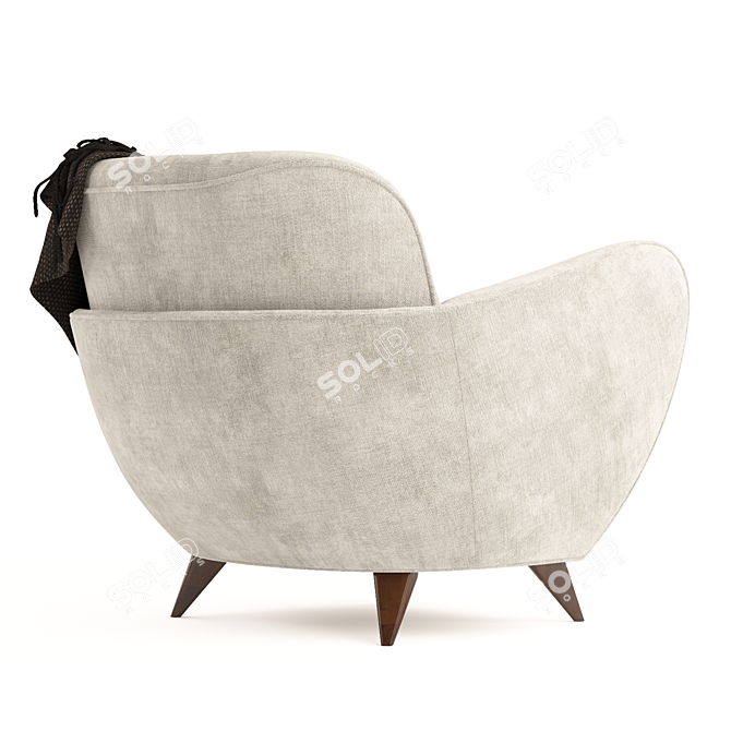 Cozy Curve Barrel Chair 3D model image 3