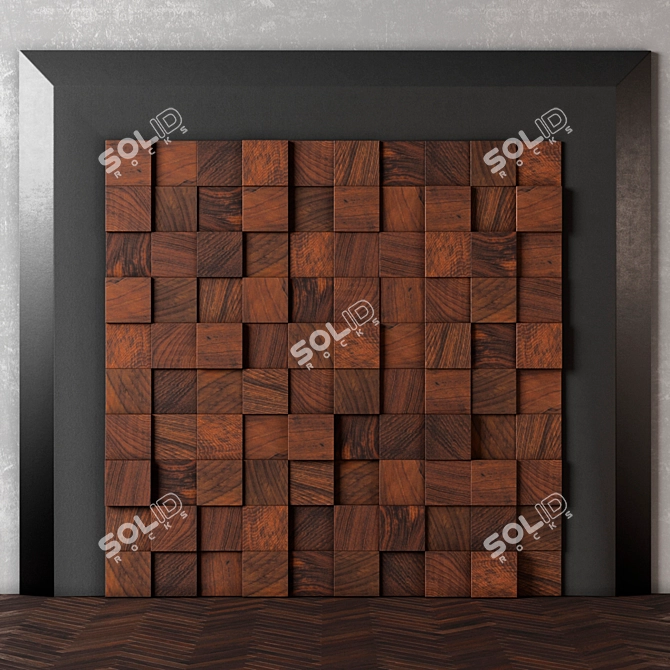 Wood Wall Decor Panel 3D model image 1