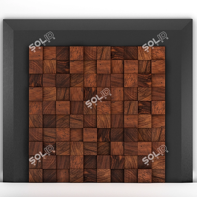 Wood Wall Decor Panel 3D model image 6