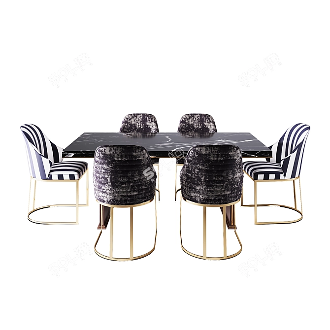 Turkish Luxury Dining Table by Yildizmobilya 3D model image 1