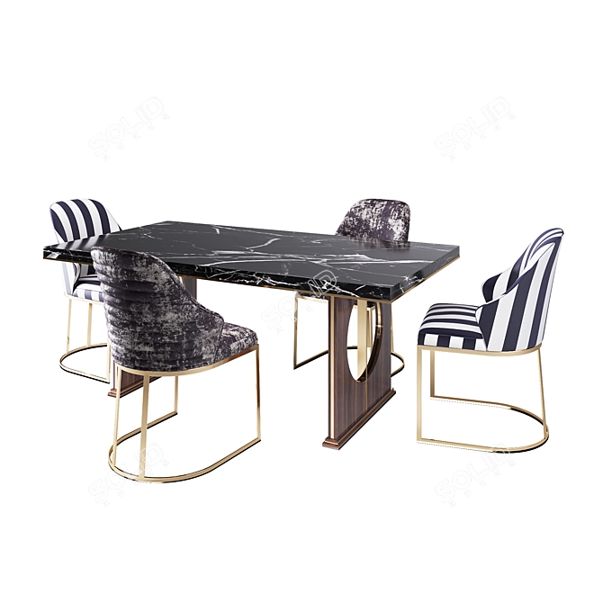 Turkish Luxury Dining Table by Yildizmobilya 3D model image 2