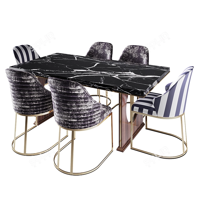 Turkish Luxury Dining Table by Yildizmobilya 3D model image 4