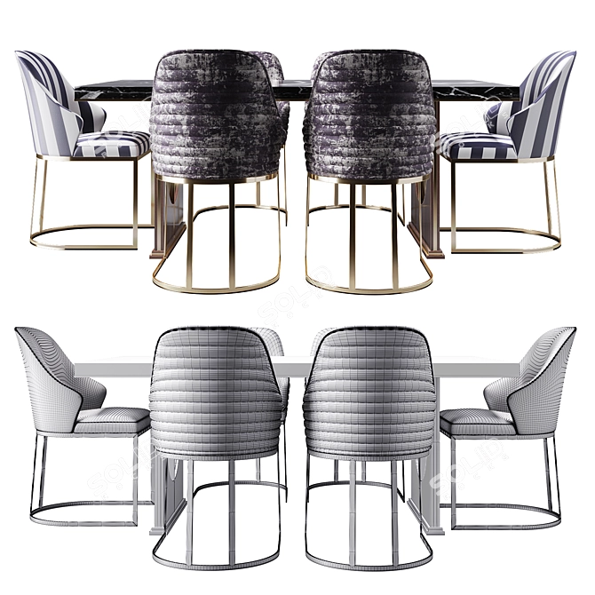 Turkish Luxury Dining Table by Yildizmobilya 3D model image 5