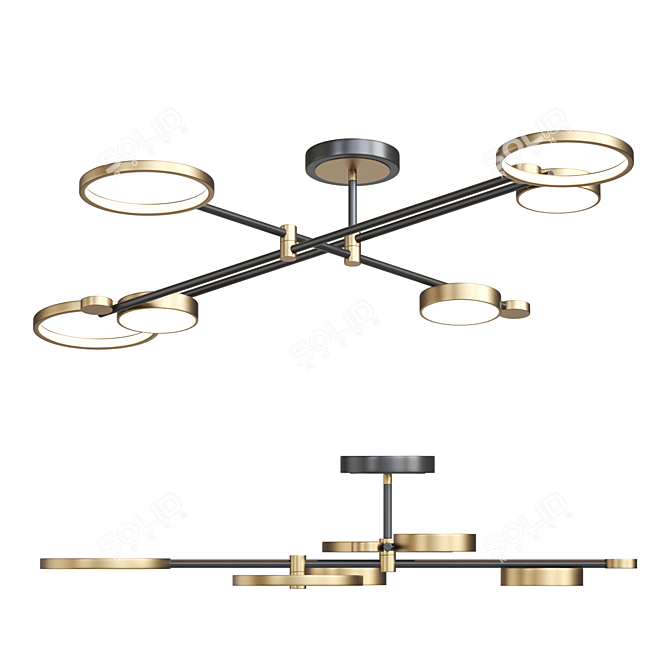 Modern LED Ring and Disc Ceiling Lamp 3D model image 1