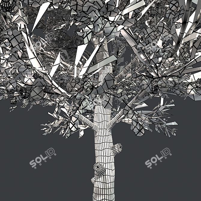 Optimized Red Apple Tree 3D model image 5