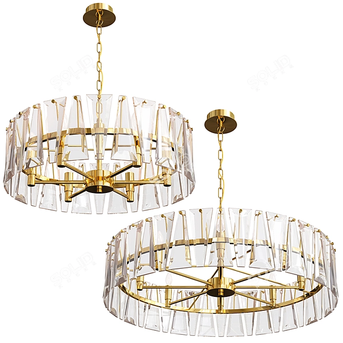 Title (translated from Russian): Ruby Crystal Chandelier Gold Set
Title: Luxury Ruby Crystal Gold Chandelier 3D model image 1
