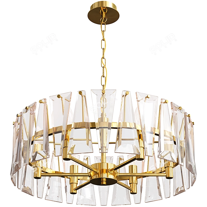 Title (translated from Russian): Ruby Crystal Chandelier Gold Set
Title: Luxury Ruby Crystal Gold Chandelier 3D model image 2