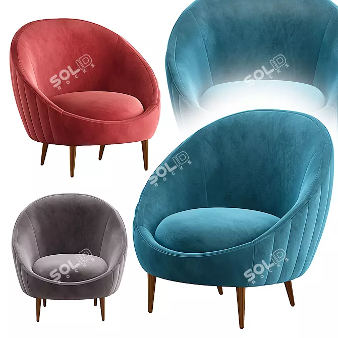 Sleek Diandre Barrel Chair: Modern Comfort and Style 3D model image 1