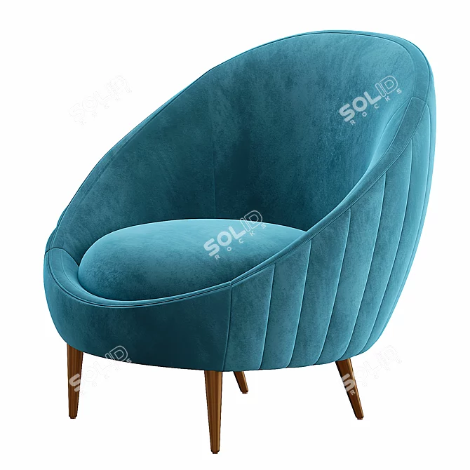 Sleek Diandre Barrel Chair: Modern Comfort and Style 3D model image 2