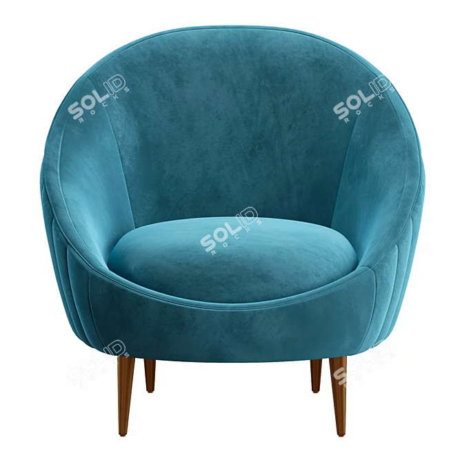 Sleek Diandre Barrel Chair: Modern Comfort and Style 3D model image 3