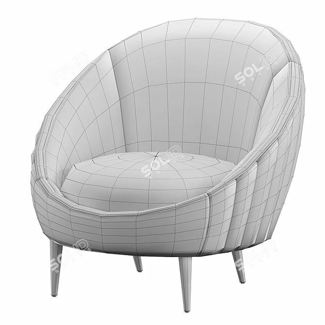 Sleek Diandre Barrel Chair: Modern Comfort and Style 3D model image 4