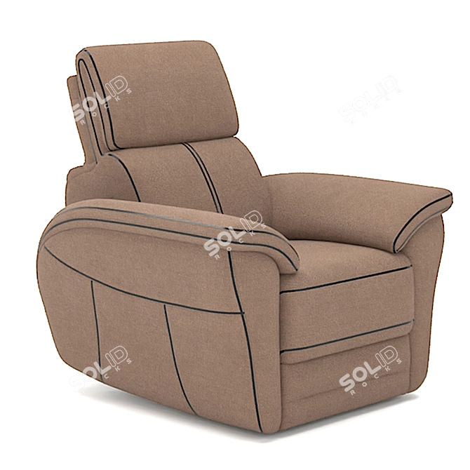 Belgian Valmer Armchair: Adjustable Comfort and Storage 3D model image 1