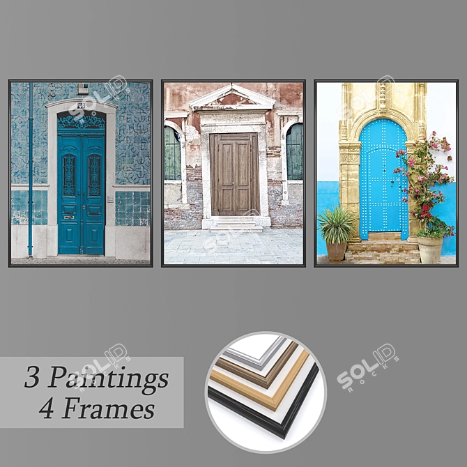 Elegant Wall Art Set 3D model image 1