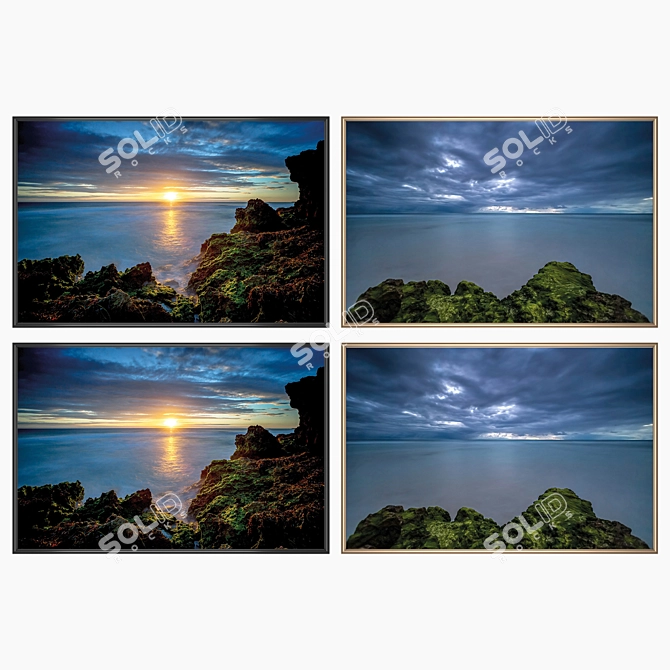 Modern Wall Art Set with Multiple Frames 3D model image 2