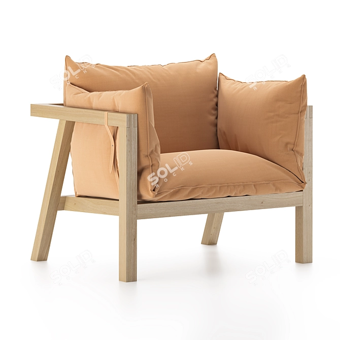 Umomoku Garden Armchair: Stylish and Versatile Outdoor Seating 3D model image 1