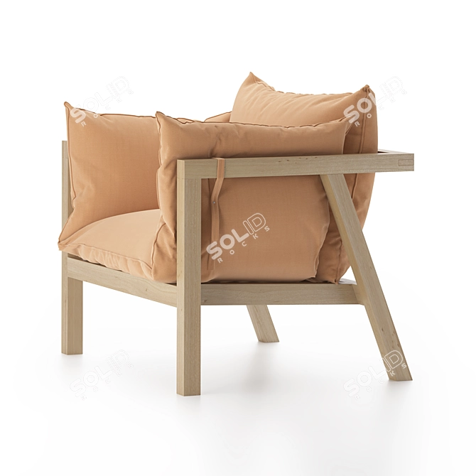 Umomoku Garden Armchair: Stylish and Versatile Outdoor Seating 3D model image 3