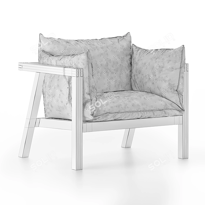 Umomoku Garden Armchair: Stylish and Versatile Outdoor Seating 3D model image 4