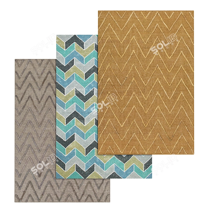 Luxury Carpet Collection: Set of 3 3D model image 1