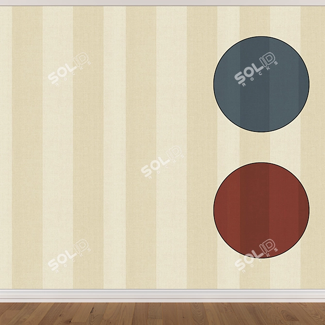 Seamless Wallpaper Set 833: 3 Color Options 3D model image 1