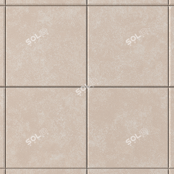 Nord Beige Concrete Wall Tiles - Stylish and Durable 3D model image 2