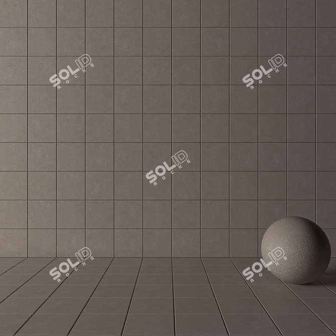 Nord Beige Concrete Wall Tiles - Stylish and Durable 3D model image 3