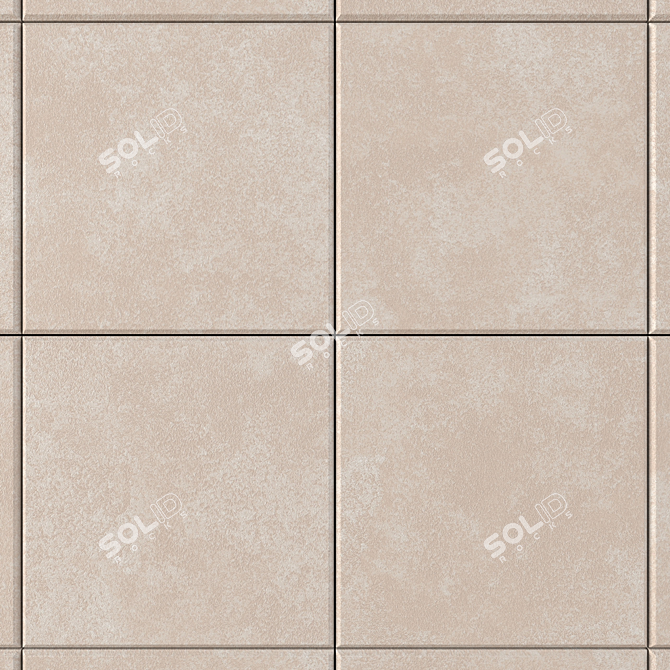 Nord Beige Concrete Wall Tiles Set 3D model image 2