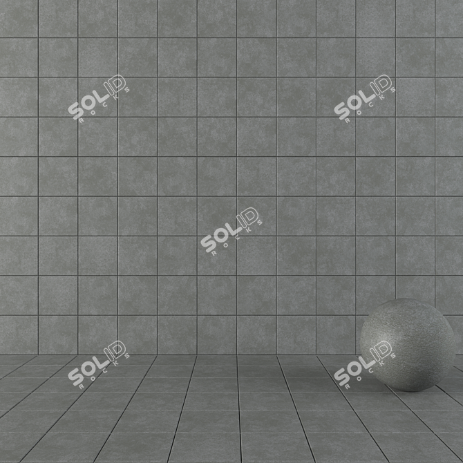 NORD Dark Grey Concrete Wall Tiles 3D model image 1