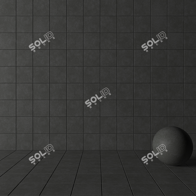 NORD Dark Grey Concrete Wall Tiles 3D model image 3