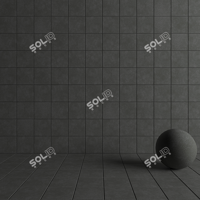 NORD Dark Grey Concrete Wall Tiles 3D model image 4