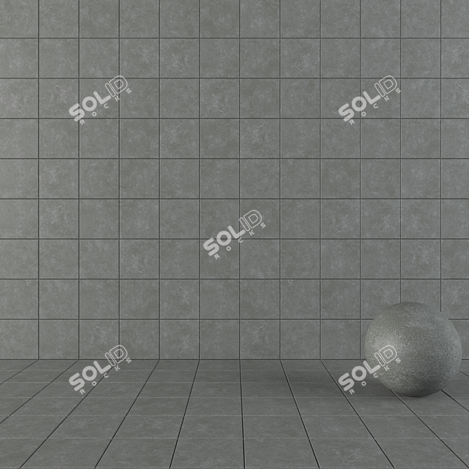 NORD Dark Grey Concrete Wall Tiles 3D model image 1