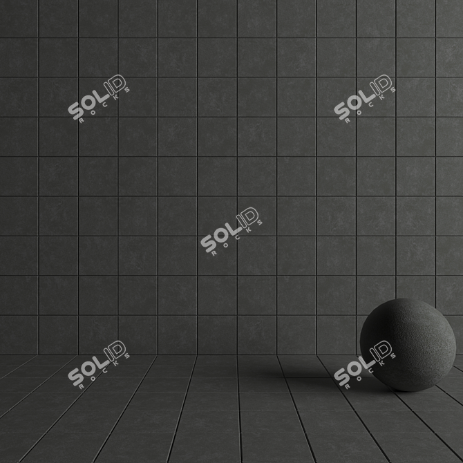 NORD Dark Grey Concrete Wall Tiles 3D model image 4