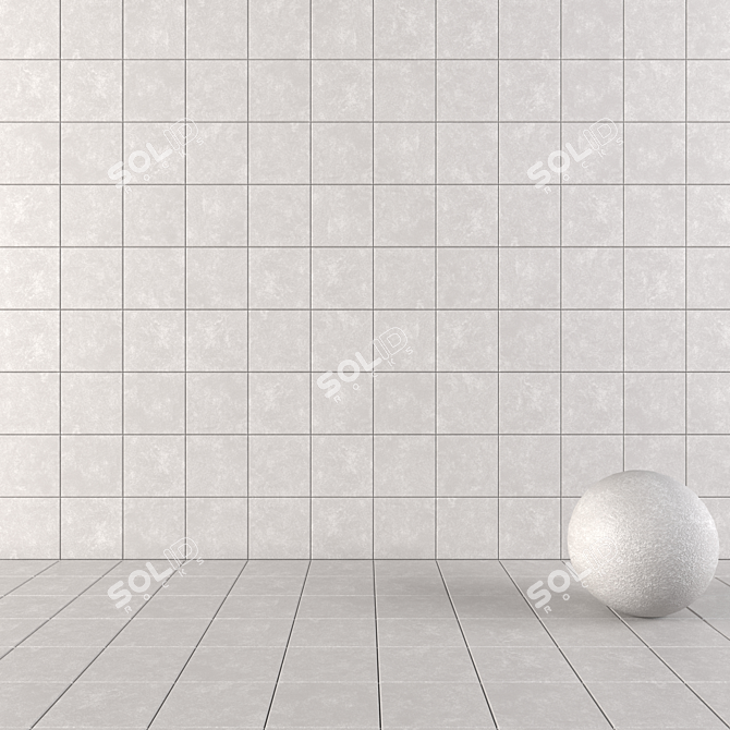 NORD Grey Concrete Wall Tiles: Modern and Versatile 3D model image 1