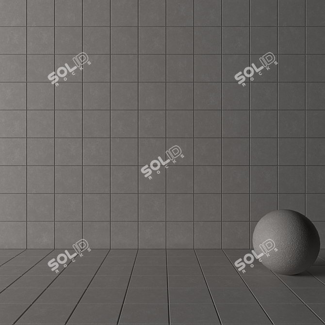 NORD Grey Concrete Wall Tiles: Modern and Versatile 3D model image 3