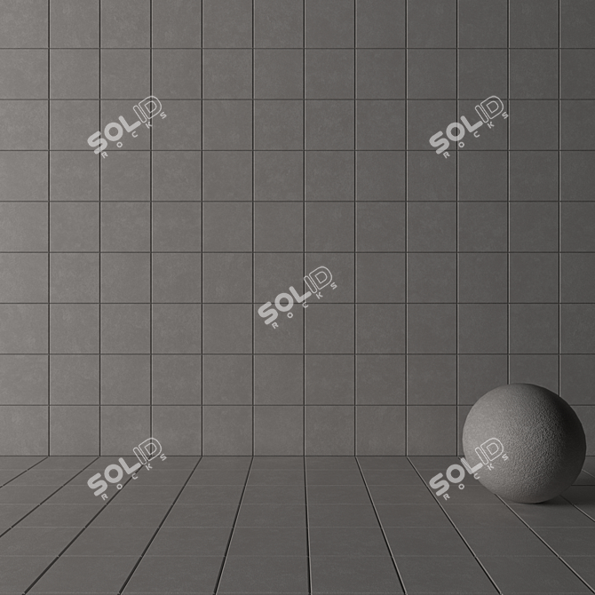 Nord Grey Concrete Wall Tiles 3D model image 3